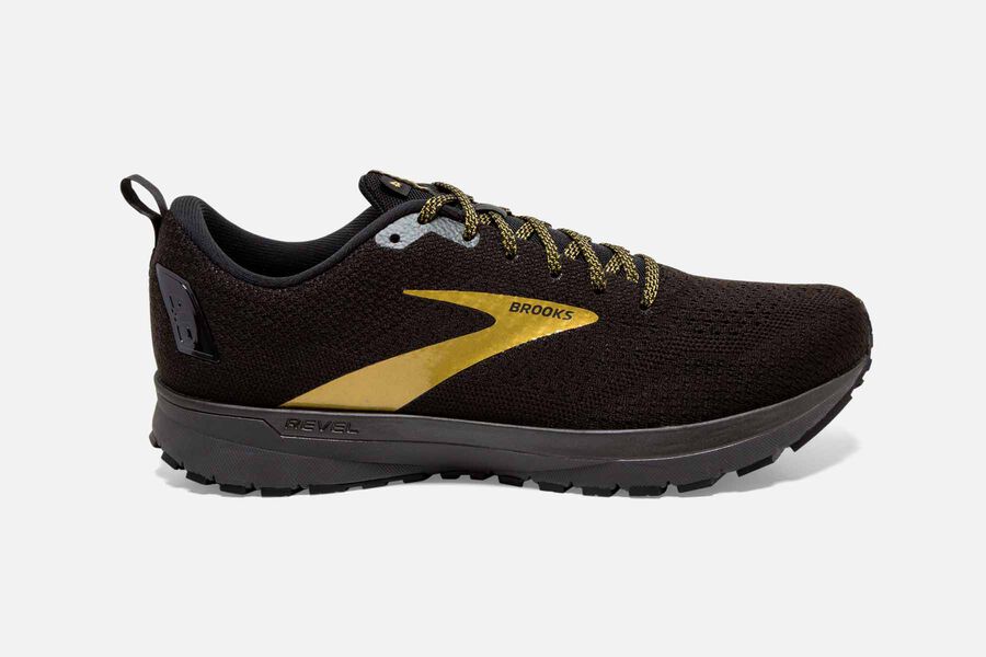 Brooks Herren Revel 4 Laufschuhe Schwarz/Gold Sale 054-732504